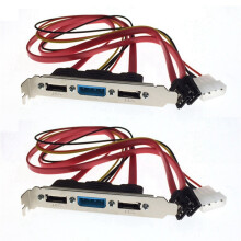 2X PC SATA auf ESATA und 4Pin IDE Molex Power PCI Bracket Slot Kabel