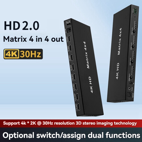 -Compatible Matrix Switch Splitter 4K 30Hz with Audio Out(EU) 2