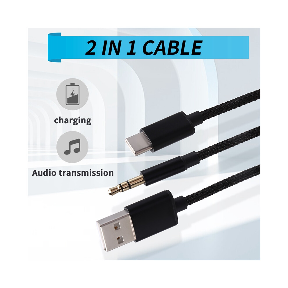 2-In-1 Audio Charging Cable Type-C Car Usb+3.5Mm Aux 4853440161130