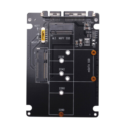 2-in-1-NGFF-M.2-B+M-Key-PCI-E- oder mSATA-SSD-zu-SATA-III-Adapterkarte 2