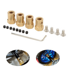 4 Stück RC Messing Kupplungs-Adapter Erweiterungsrad Nabenverbinder Verbinder für WPL RC Auto Ersatz Reparatur