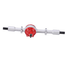 RC Truck Metallisches Heckbrücken-Achsen-Ersatzzubehör RC Auto Upgrade-Teile für WPL D12, Silber Rot