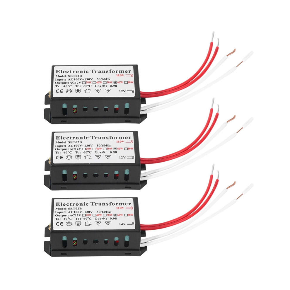 110V To 12V 60W Halogen Light Electronic Transformer Black 4853440169303