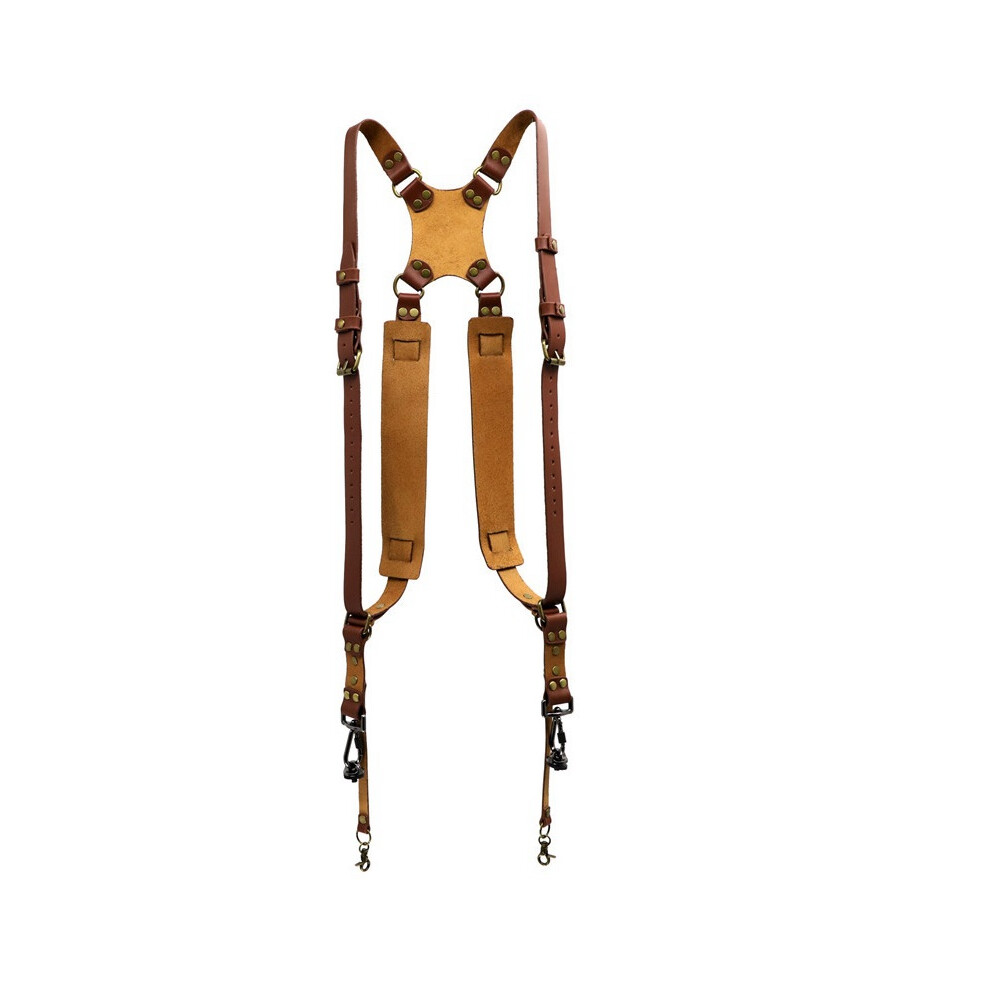 Camera Double Shoulder Leather Strap For Dslr/Slr (Brown) Brown 4853080228941