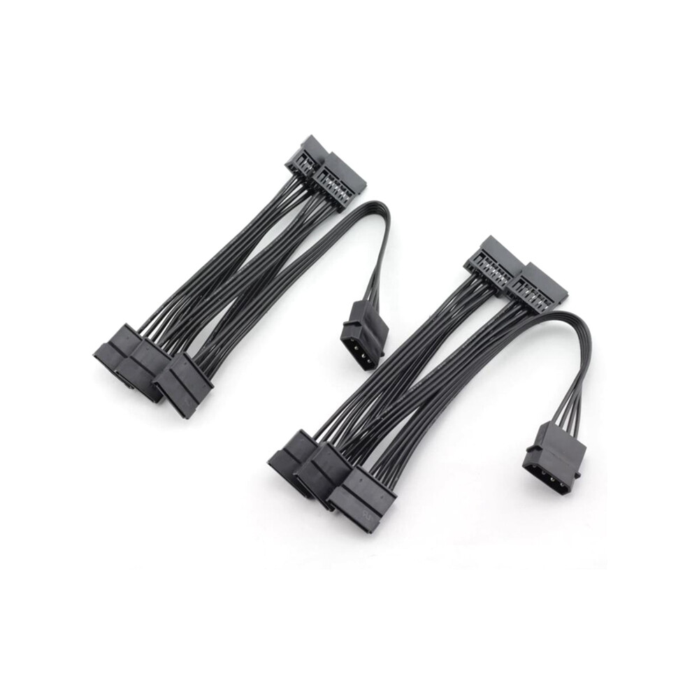 2Pcs Molex 4Pin Ide To 5 Sata 15Pin Hard Drive Power Splitter Cable 4853080230593