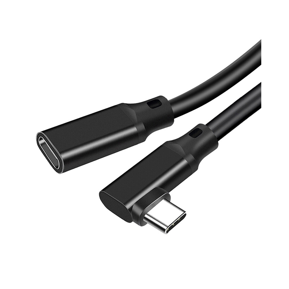 Usb-C Extension Cable 90 Degree Elbow Usb 3.2 Gen2, Pd 100W, 20Cm Black 4853080232054