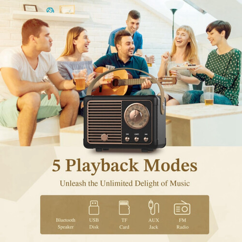 Retro Bluetooth Speaker, Small Wireless Speaker 2