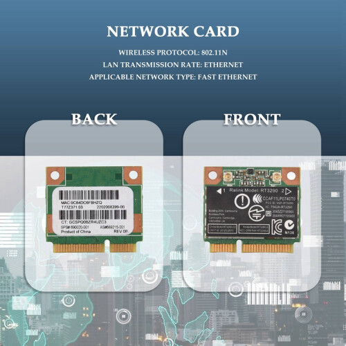 150Mbps 2.4Ghz RT3290 Wireless WIFI + Bluetooth BT 3.0 PCI-E Card 2