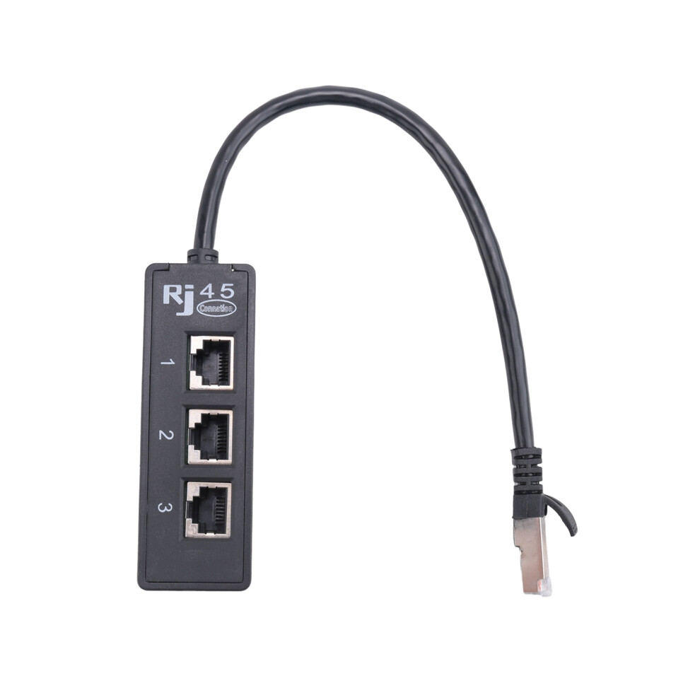 Rj45 Male To 3 Female Port Network Cable Splitter Lan Ethernet 4853080238032