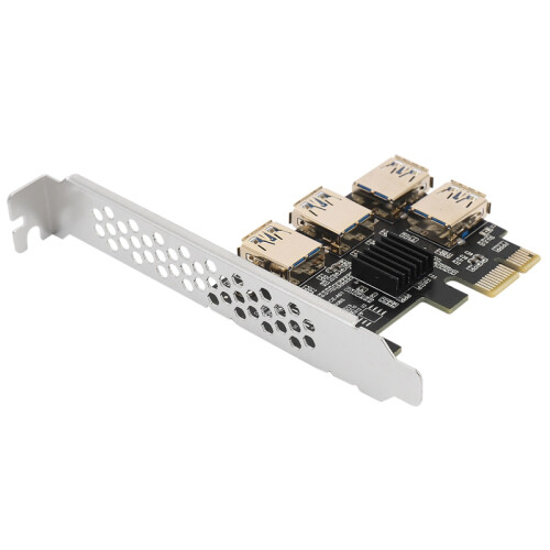 4 Ports Adapter Board PCI-E 1x to USB 3.0 Rabbet GPU Riser Extender