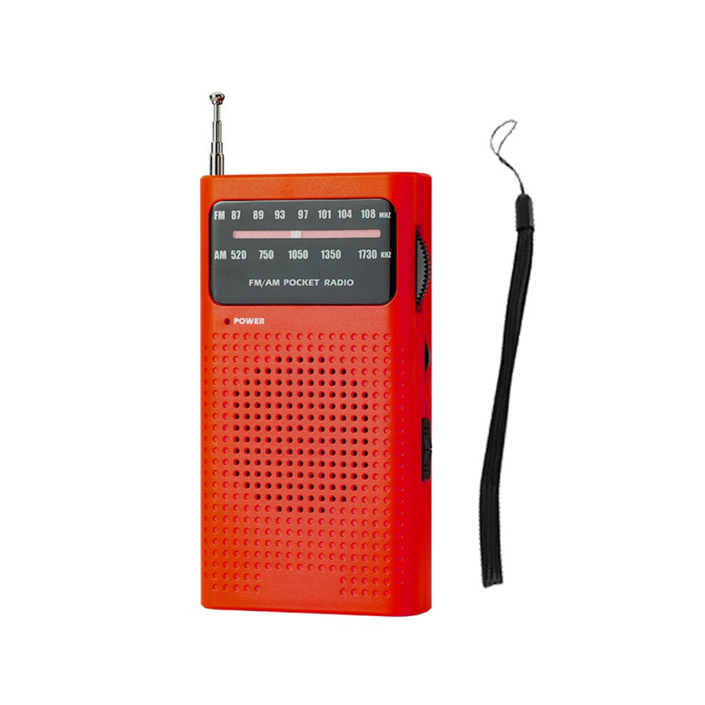 Full-Band Small Portable Radio Mini Am Fm Pointer Pocket Red 4853080240752