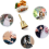 Super Loud Hand Barking Bell, Solid Brass Dinner Bell Service Pet Training Jingle Gold 5