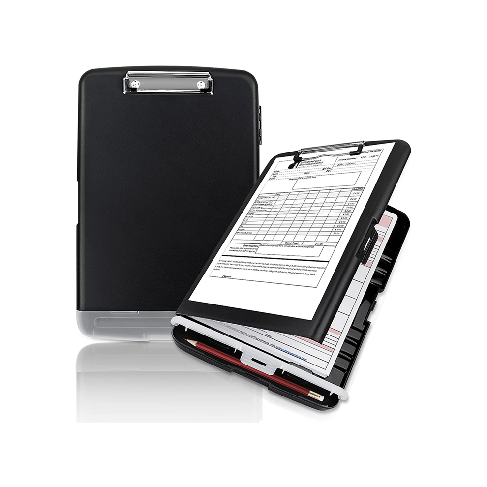 Jojomino Clipboard With Storage, Black Clip Board, Nursing Boards 8.5X11 Storage And Pen Holder