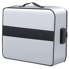 Dokumententasche mit Schloss – feuerfest, feuchtigkeitsbeständig, 3-lagig, 38,1 x 27,9 cm, wichtiger Organizer (Silber)