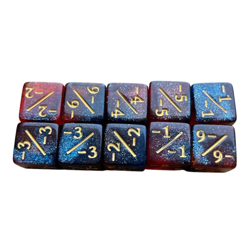 10Pcs Symbol Dice Double Colors Math Counting Teaching Add Subtract Digital Acrylic Tool-D 2