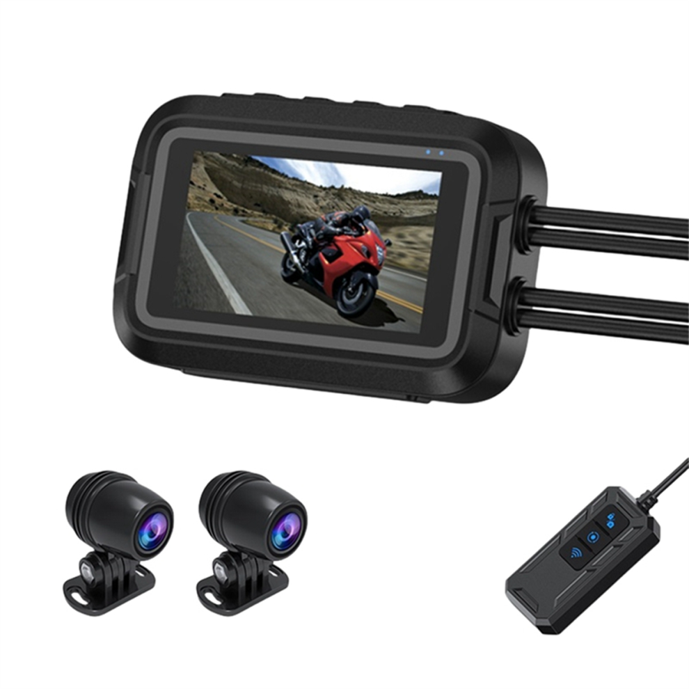 V9 Motorcycle Dashcam WiFi 1080P Front Rear Camera Waterproof Video Recorder with Parking Monitor A-image-OPC-PJQK25H-NEW