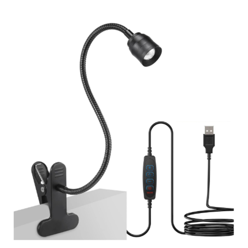 LED Reading Lights USB Three Color Dimming Clamp Book Light 1