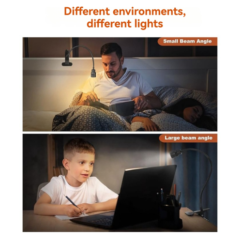 LED Reading Lights USB Three Color Dimming Clamp Book Light 2