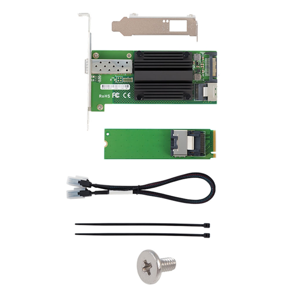 Sfp+M.2 10G For 82599 En Chip Single Port Ethernet Network Adapter X520-Da1,Excluding Fiber Optic Green 4851195675926