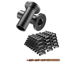 120er-Pack schwarze Schutzhülsen aus Edelstahl für 1/8-Zoll-Deckkabelgeländer, Holz-/Verbundpfosten