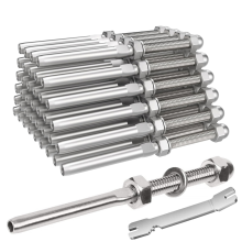 Kabelgeländer-Gewindebolzen-Spannungsendanschlussklemme für 1/8-Zoll-Deckgeländer, für 2 x 2 Zoll Holz-/Metallpfosten