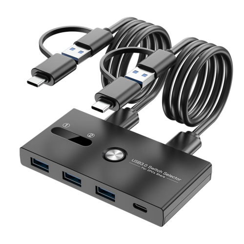 Upgrade TYPE C+USB3.0 Switch 2 in 4 Out Printer Sharer Keyboard and Mouse/Scanner USB C KVM SWITCH
