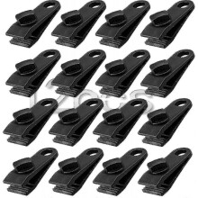 12pcs Tarp Clip Clamp; Heavy Duty Tarp Clamp Set Snap Awning Clamp for Tarp Tents Caravan Garden Shade Cover; Black (12)