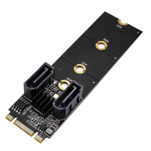 M.2 KEY-M NVME PCI-E To 2-Port Sata3.0 Expansion Card Adapter Drive-Free JMB582 Supports 2230 2242 2260 2280 Slots