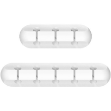 White Cable Clips, Cord Organizer Management, 2 Packs Holder for Desk Home and Office (5, 3 Slots)