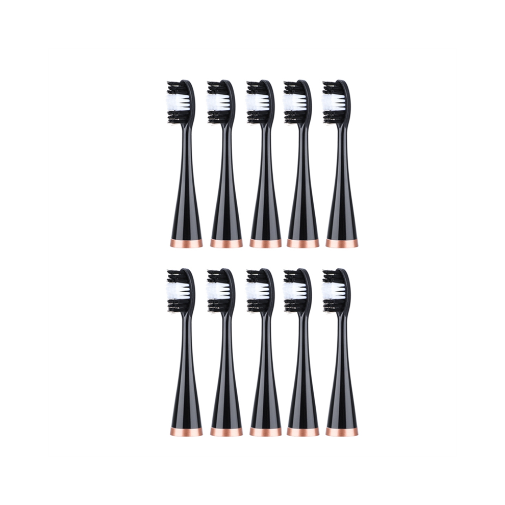 Jojomino Black 10Pcs Electric Toothbrush Heads Replacement Brush For Whitening Teeth Brush,