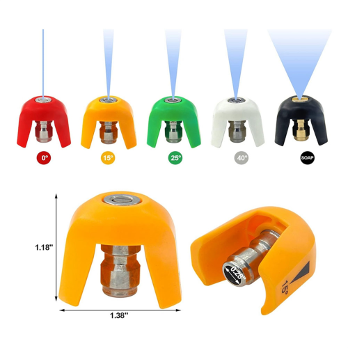 5 Pack Quick Connect Pressure Washer Nozzle Tips Without Base-for SPX3000 Series & Universal Washers 2