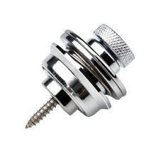 Strap Buckle for Acoustic Guitar, Electric Guitar, and Bass - Silver Lock, 1 Inch Size, Tail Nails to Prevent Falling Off
