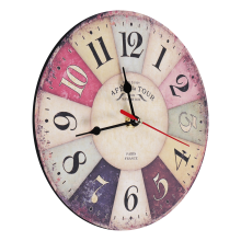Timelike Wanduhr aus Holz, modernes Design, Vintage, rustikal, Shabby Chic, für Zuhause, Büro, Café, Dekoration, Kunst, große Uhr