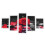 5Pcs Wall Art Painting Set Romantic Red Rose 1