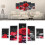 5Pcs Wall Art Painting Set Romantic Red Rose 11