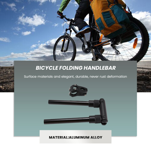 Folding Handle Bar 90 Degree Fold Handlebar Black 23.5mm 2