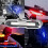USB LED Bicycle Rear Light 5 Mode Headlights with Red + Blue 3