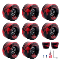 8er-Pack LED-Rollschuhräder mit Lagern, 32 mm x 58 mm