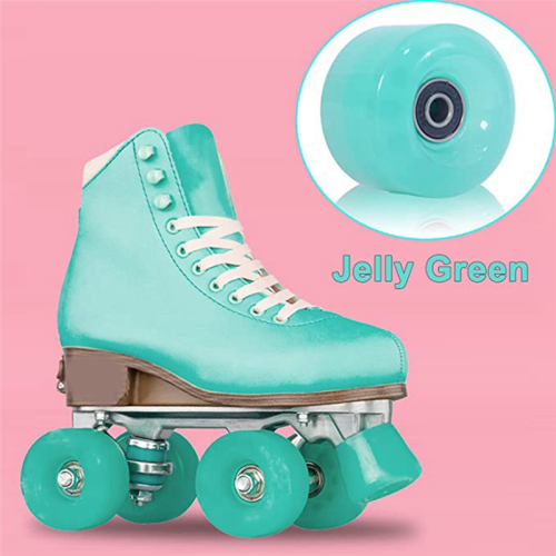 8 Piece Skate Wheel Set with Toe Plugs, Green 2