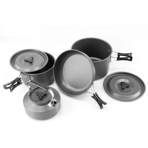 Camping Cookware Set,Portable Folding Pot and Pan with Carrying Bag 2
