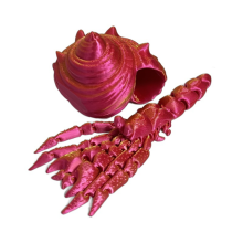 3D-Druck Einsiedlerkrebs Mehrgelenkiges bewegliches Modell, Rot-Gold-Farbverlauf