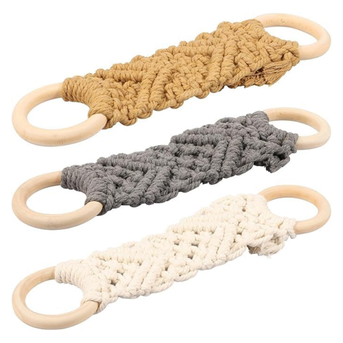 3-teiliger handgefertigter Häkel-Geschirrtuchhalter