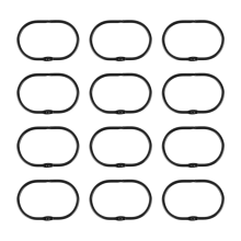 12 Pcs Offene Duschvorhang Haken Ringe Oval Hängen schwarz