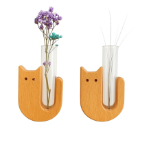 2pcs Cute Mini Vase Magnets for Fridge - Tiny Cat Whisker Holder,