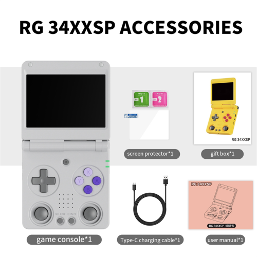 RG34XXSP Flip Handheld Game Console 3.4 Inch IPS Screen,C 2