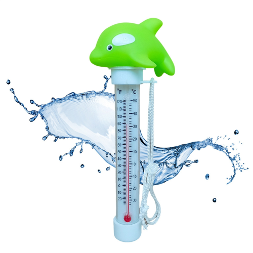Fischpool-Thermometer, schwimmender Wassertemperaturtester, grün