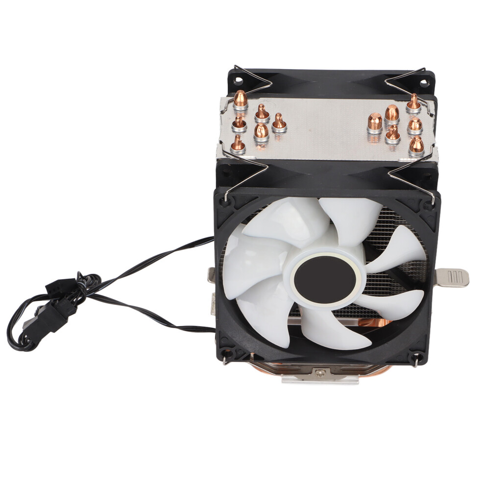 Rgb Dual Fan Cpu Cooler 90Mm 20Db Quiet Heat Dissipation 8171342969712