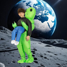Green Inflatable Alien Costume Kids Halloween Cosplay Costumes Boys Girls Gifts