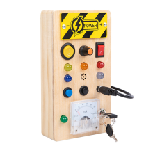 Busy Board Sensory Toys Holz mit LED-Lichtschaltersteuerung Reiseaktivitäten Kinderspiele für Kinder