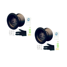 2X A1 Yoyo für Kinder, Yoyo für Anfänger, Aluminiumlegierung, Yoyo, einfach zurückzubringen und Tricks zu üben, Schwarz